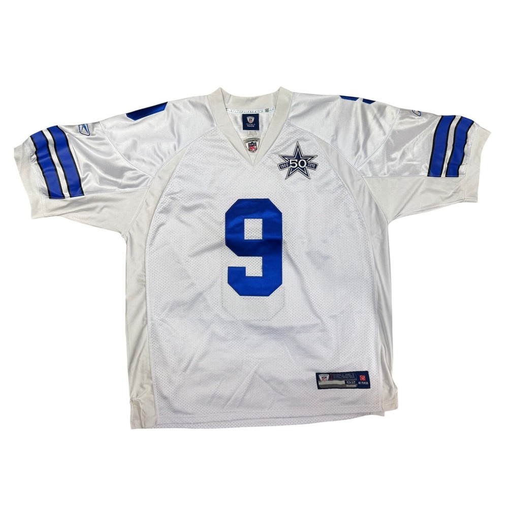 Reebok NFL Dallas Cowboys Tony Romo 50th Anniversary Jersey White Mens 52